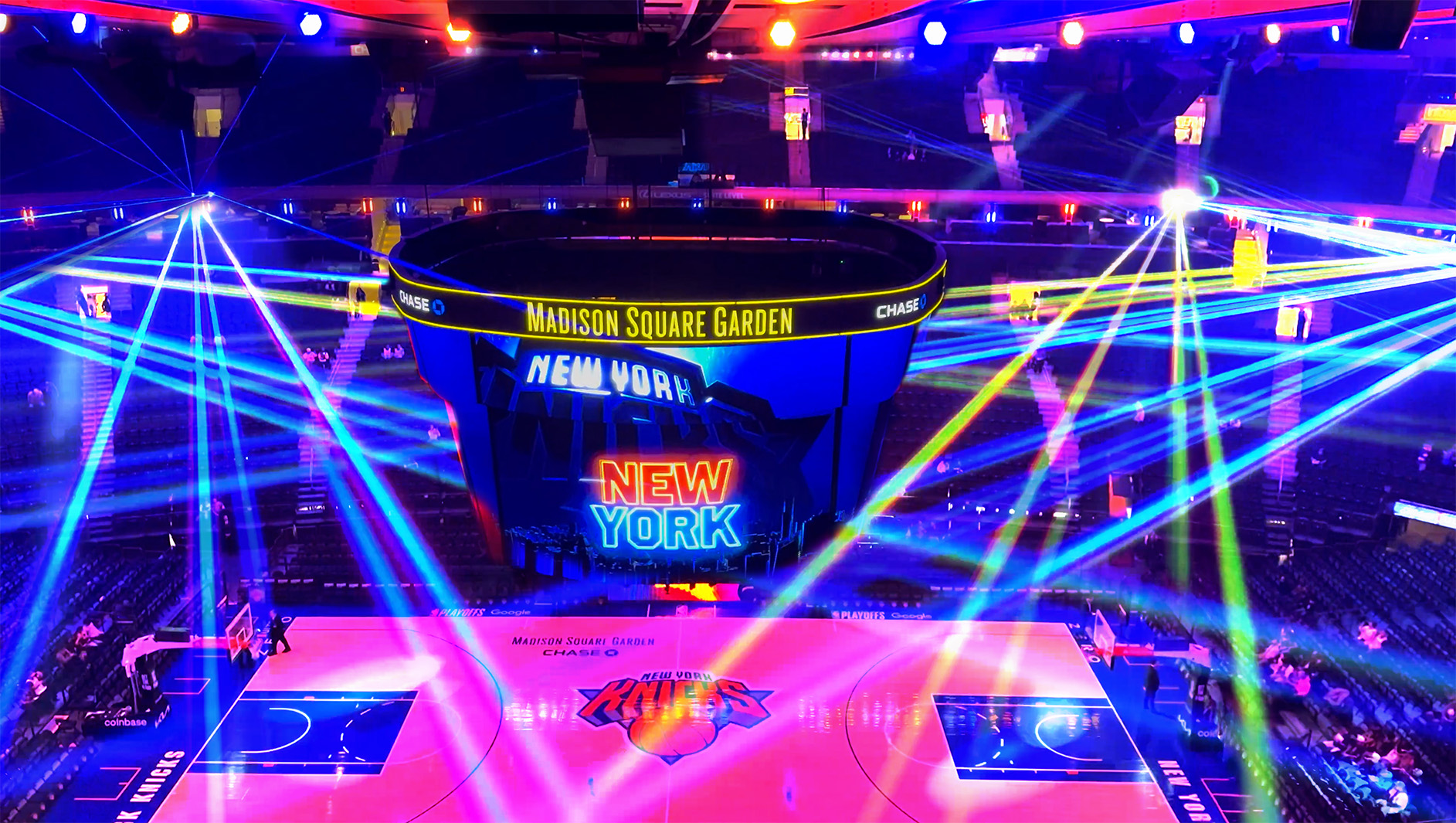 Knicks Playoff Laser Light Show 2005 NY Knicks Laser Light Show at Madison Square Garden